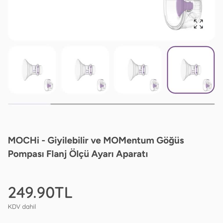 Mochi Giyilebilir Göğüs Pompası İçin 21 Milimetre Bağlantı Parçası Temin Edilemiyor