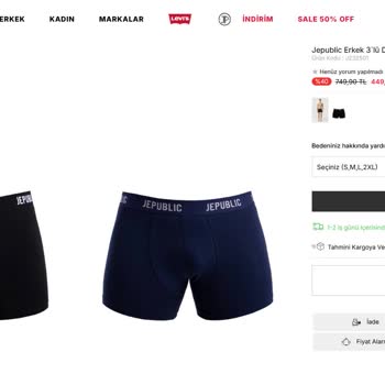 Kumaş İçeriği Açıklanmayan Terleten Boxer Seti