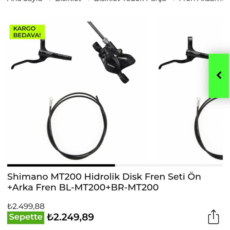 Stok Yetersizliği Nedeniyle Hidrolik Disk Fren Setinin Tek Taraflı İptali Ve Yeniden Gönderim Talebi