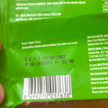 Kahve Dünyası Tablet Çikolatasında Antep Fıstığı Kabuğu Sorunu