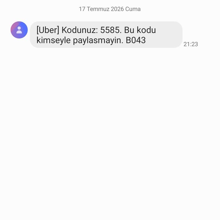 Uber Hesabım Yok, Neden Doğrulama Kodu Aldım?