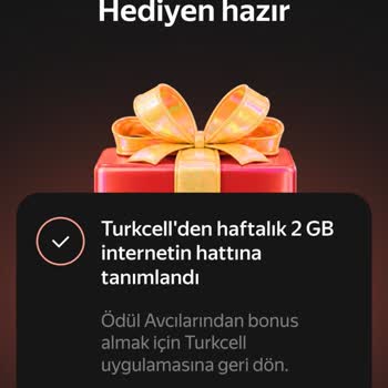 Haftalık 2 GB Ücretsiz İnternet Paketi Hattıma Tanımlanmadı