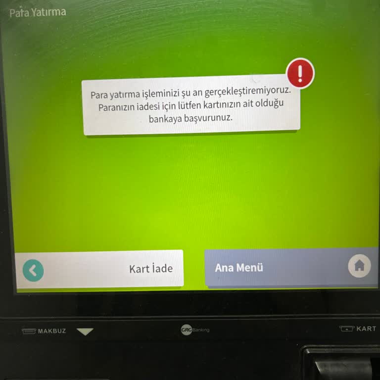 Garanti ATM'de Para Yatırma İşlemi Başarısız, 750 TL Hesaba Yansımıyor