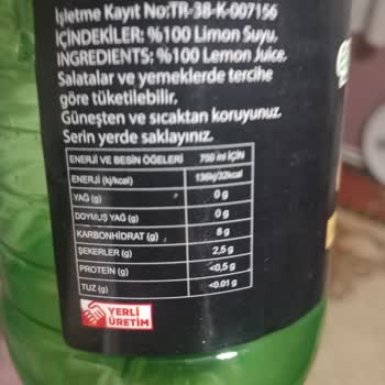 Limon Suyu Şişesinde Görülen Bilinmeyen Yabancı Madde İçin Gıda Güvenliği İncelemesi Talebi