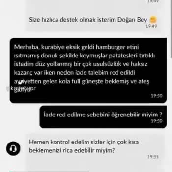 Trendyol Yemek Siparişinde Eksik Ürün Teslimi