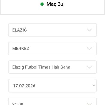 Elazığ Futbol Times Halı Saha Maç Kaydı Sistemde Görüntülenmiyor