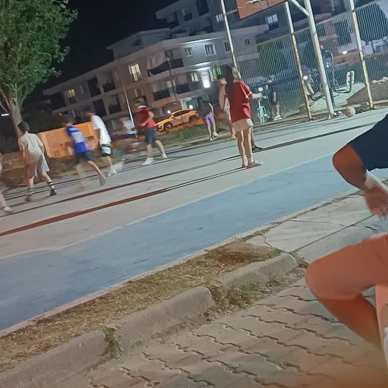 İncirliova Erol Karasu Parkı’nda Çocukları Ve Araçları Tehlikeye Atan Basketbol Sahası