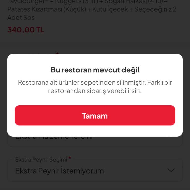 Yenibosna Koçtaş Şubelerinde Popeyes Ve Burger King Siparişleri Alınamıyor