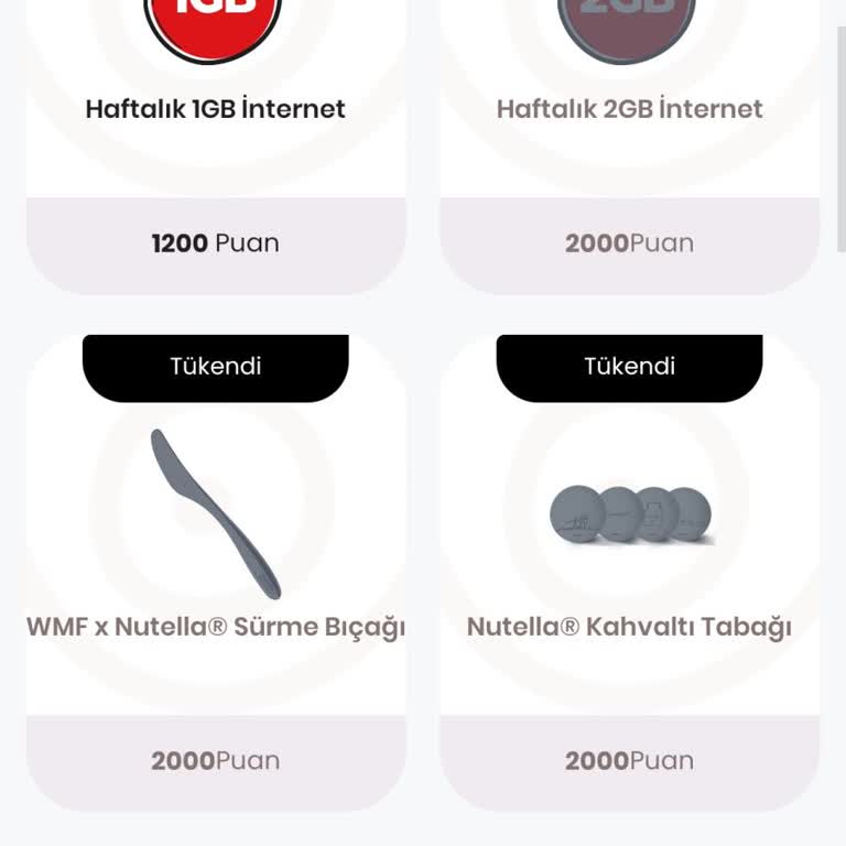 Nutella Uygulamasında Stok Ve Puan Kullanımında Sürekli Mağduriyet