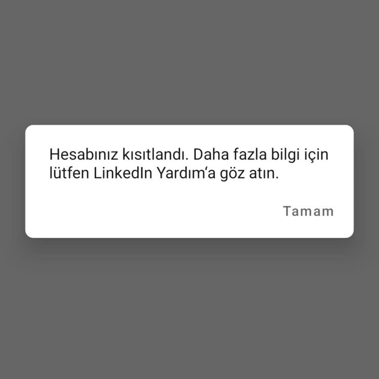 LinkedIn Hesabım Kısıtlandığı İçin Giriş Yapamıyorum