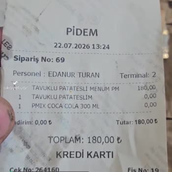 Pidem Restaurant Yemekten Kıl Çıktı