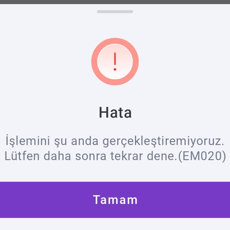 EM020 Hatası Nedeniyle Kayıt İşlemi Gerçekleşmiyor