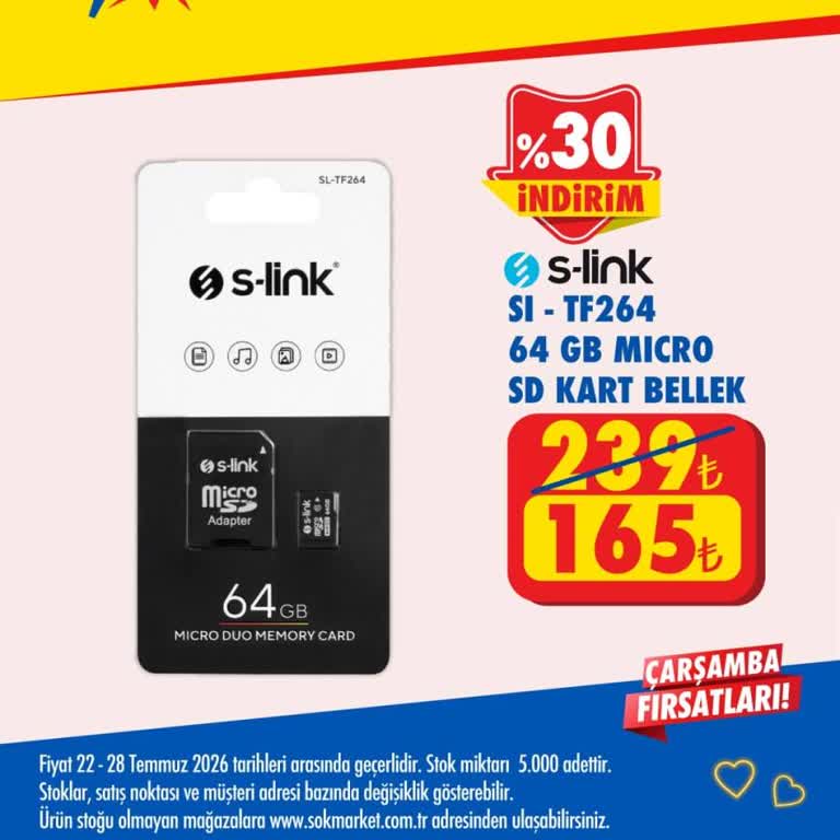 Şok Market Çubuk Şubelerinde S-Link 64 GB Micro SD Kart Kampanyası Stok Sorunu Ve Bilgi Eksikliği