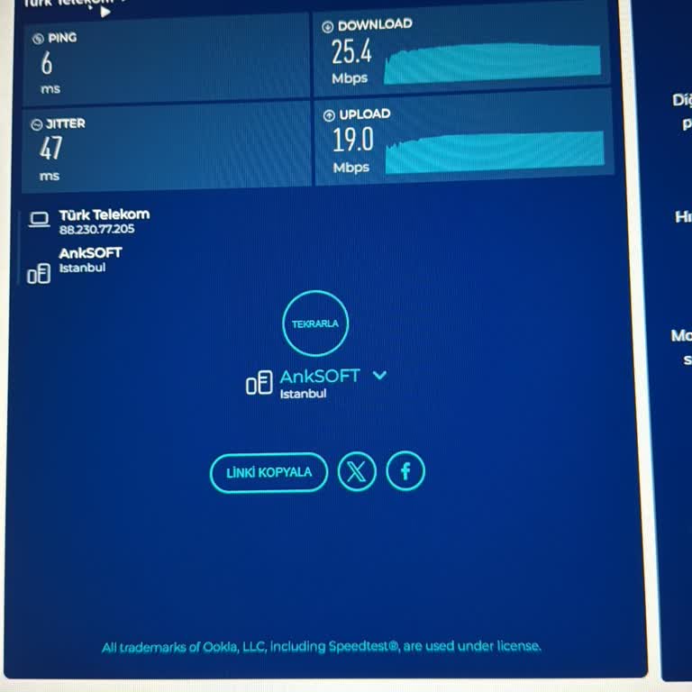 Sözleşmedeki 1000 Mbps Hız Yerine Sürekli 20 Mbps Alıyorum