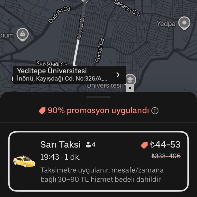 Uber Uygulamasında %90 İndirim Görünmesine Rağmen Tam Tutar Çekildi