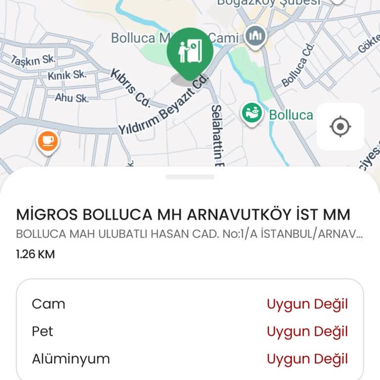 Arnavutköy Migros Depozito Makinesi Dolu Görünüp Çalışmıyor