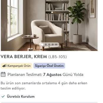 Vivense'den Aldığım Berjerin Parçası Bulunamıyor, Ücretli Onarım İstiyorum