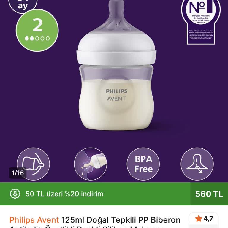 Philips Avent Anti Kolik Biberonda Süt Akışı Yok, Değişim Talebi