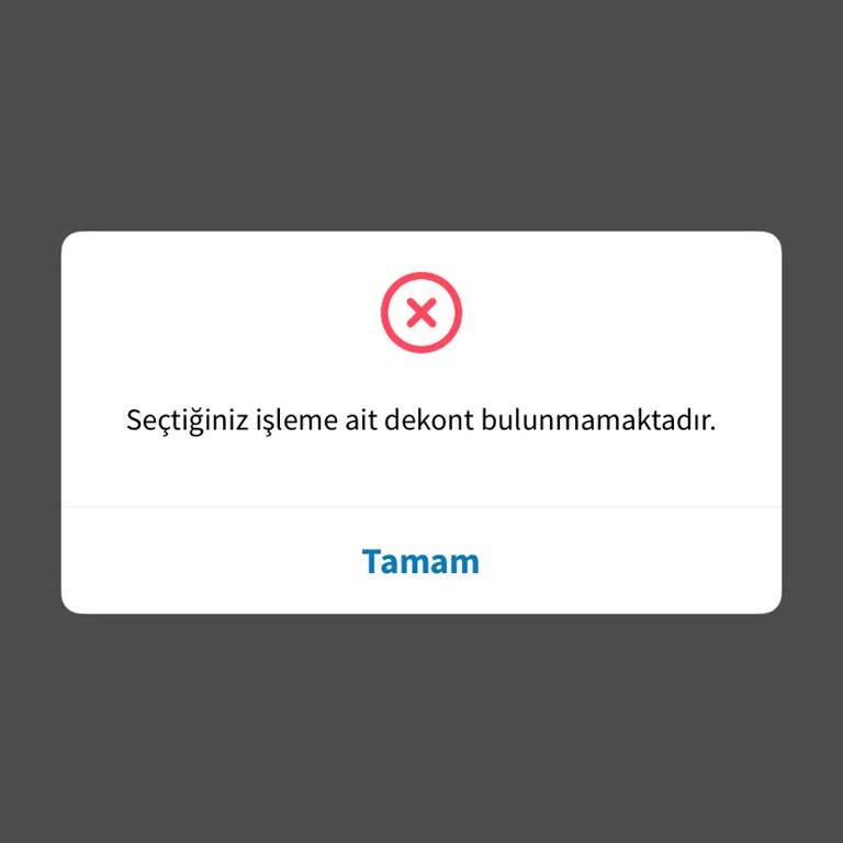 Mobil Uygulamada Kart Dekontlarının Görüntülenememesi