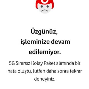 5G Sınırsız Kolay Paketi Satın Alırken Sürekli Hata Alıyorum