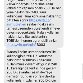 Paket Dakikaları Görünmüyor Ve Aşım Ücreti 960 TL İptal Edilmeli
