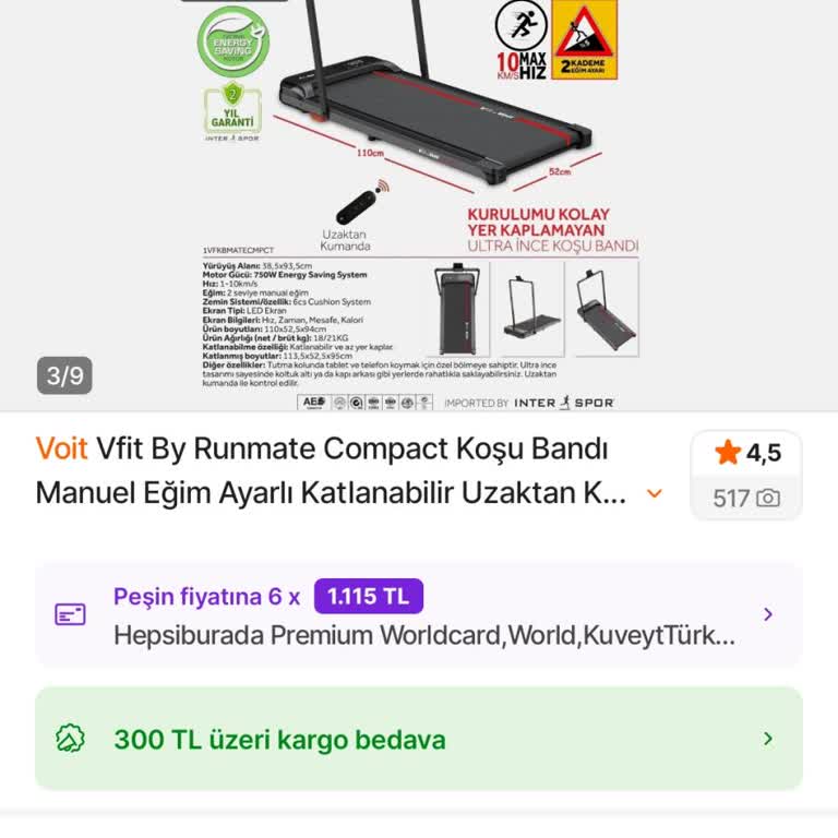 Voitspor.com Premium Compact Koşu Bandı Yerine Compact Model Gönderildi Ve Fiyatı Yarıya Düştü