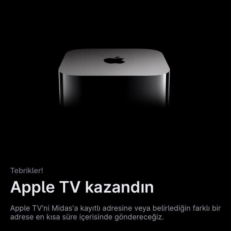 Midas'ın Apple TV Hediye Kampanyasında Ödül Gönderilmemesi