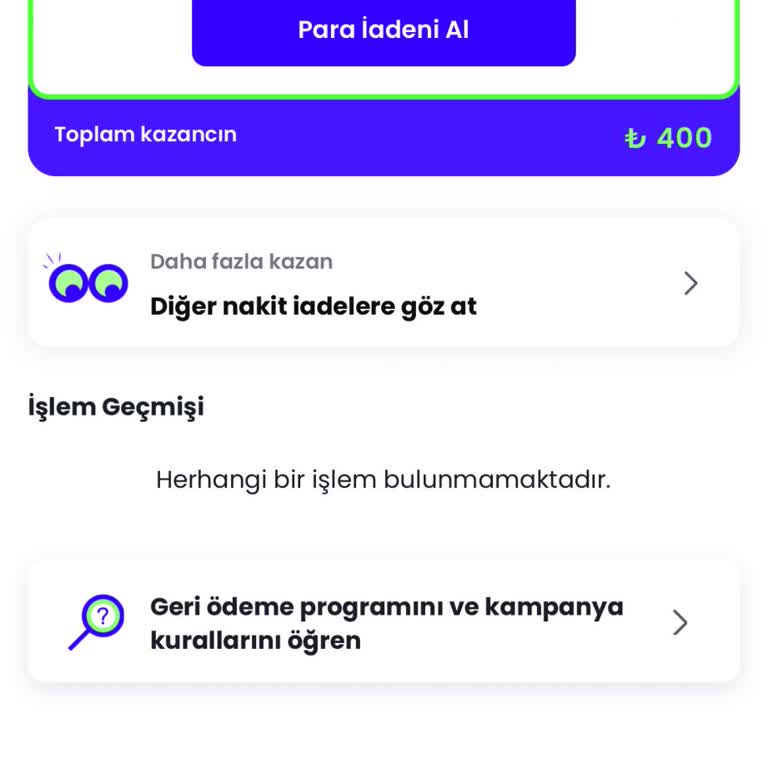 Bana Bak Uygulamasında 400 TL Nakit İade Gecikmesi Ve IBAN Sorunu