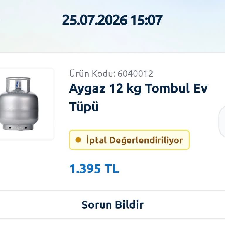 Aygaz Online’da Teslimat Yok, İptal İşlemi Tamamlanmadı Ve Ücret İadesi Bekleniyor