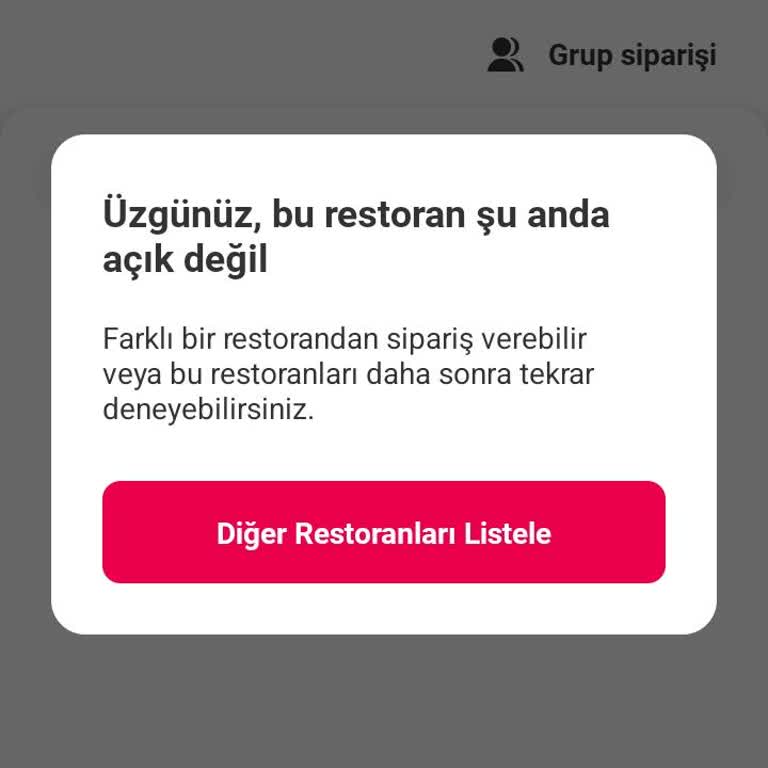 Yemeksepeti Uygulamasında Açık Restoranın Kapalı Görünmesi Sorunu