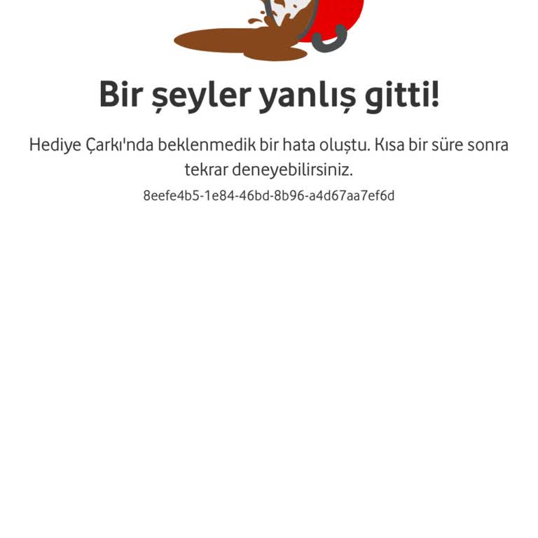 Vodafone Yanımda Uygulamasındaki Hediye Çarkı Hatası Açılmıyor