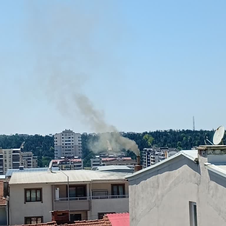 Meşe Kara Fırın Unlu Mamüller Bacasından Çıkan Yoğun Duman