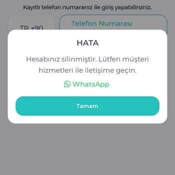 Silinen Hesap Sonrası Yeni Hesap Oluşturulamıyor