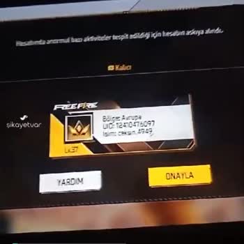 Garena Free Fire Ban Kaldırma