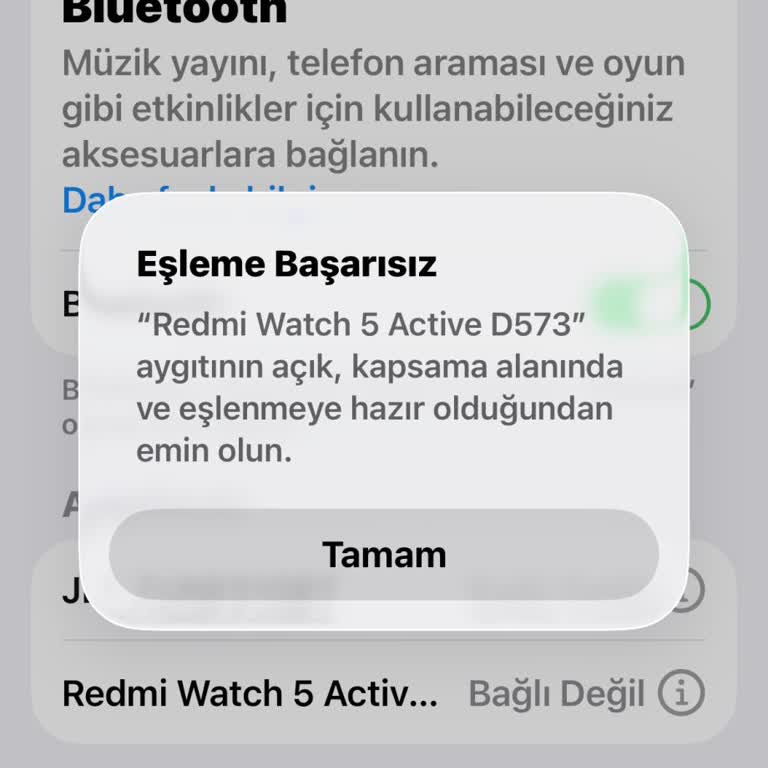 Mi Fitness Uygulamasına Bağlanamayan Redmi Watch 5 Active Saat