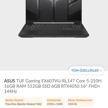 Kargo Sürecindeyken Asus TUF F16 Laptopun Fiyatı Düşmüş, Farkın İadesi Talebi