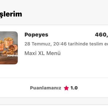 Popeyes Maxi XL Menüsü Yanlış Gönderildi, Sadece 8 Adet Acılı Kanat Geldi Ve Yanıltıcı Bilgi Verildi