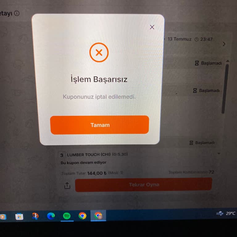 İptal Edildiği Bilinmeyen Kupon Nedeniyle 829 TL İkramiyeyi Kaçırdım