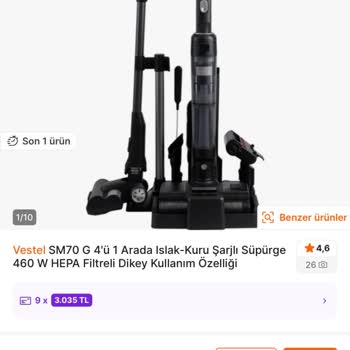 Yedek Parça Temin Edilemiyor, Vestel S70 Süpürge Ücretli Değişim Teklifi