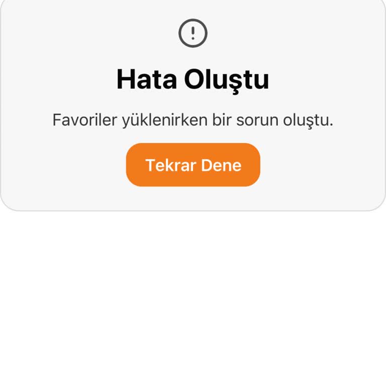 Sepet Ve Favoriler Ekranlarında Hata: Alışveriş Tamamlanamıyor