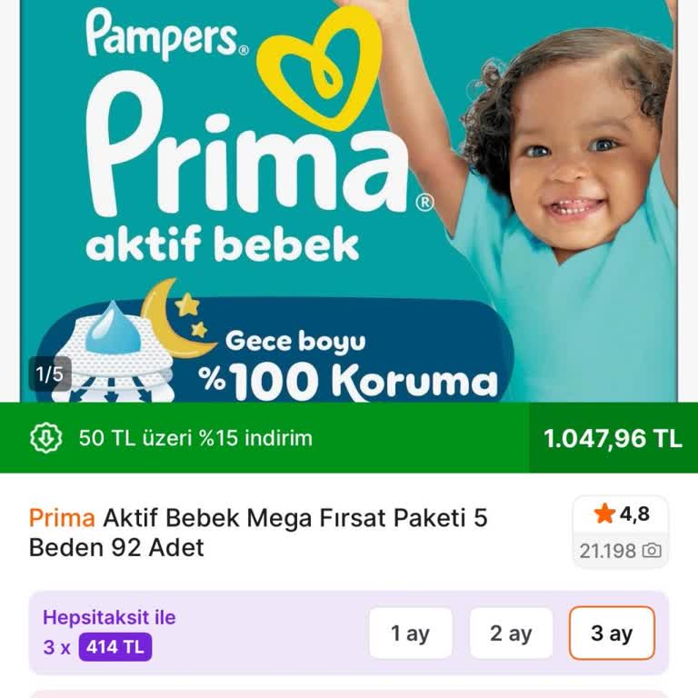 Hepsiburada’da Bebek Paketi Fiyatı Yanlış Gösteriliyor