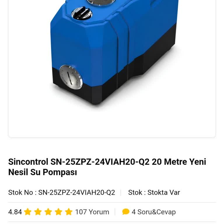 Vaat Edilen 9 Metre Emiş Gücünü Sağlamayan Su Pompası İçin Tam İade Talebi