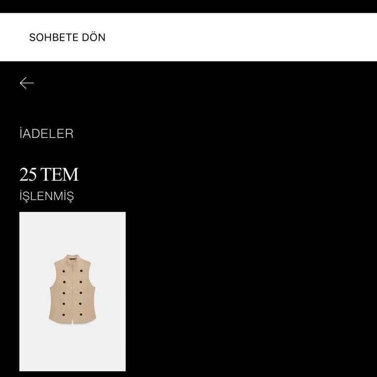 Zara'nın İşlenmiş Göstermesine Rağmen İade Kartıma Yansımıyor