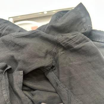Camisa de Lino Lacoste con Costura Abierta y Cambio Rechazado