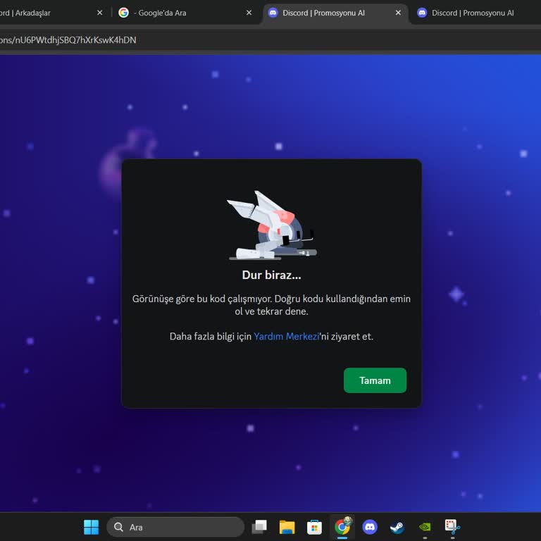 Discord Nitro Kodum Tarayıcı Hatası Nedeniyle Kilitlendi, Yeni Kod İstiyorum