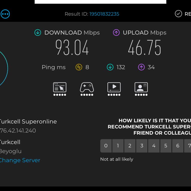 Turkcell Superonline'da 1000 Mbps Sözleşmeli Hız Sürekli 100 Mbps Altına Düşüyor
