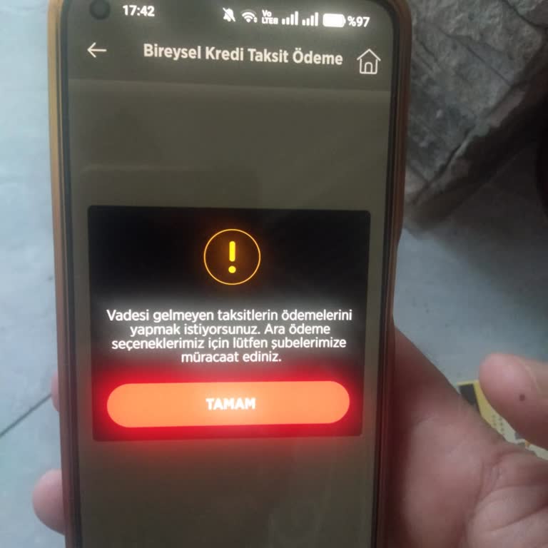 Ziraat Bankası Mobil Bankacılıkta Son Taksiti Ödeyemiyoruz