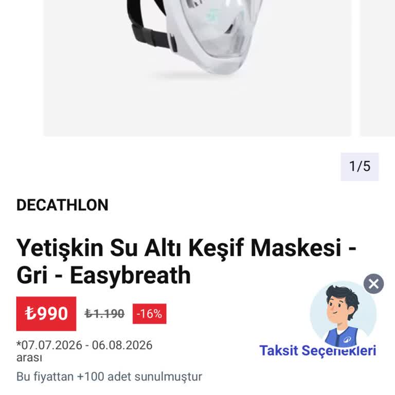 Easybreath Maske İlk Kullanımda Su Sızdırması Ve İade Talebi