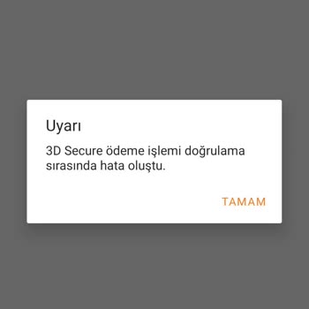 Trendyol Tremendous Sanal Kart 3D Secure Hatası Nedeniyle Ödeme Yapamıyor