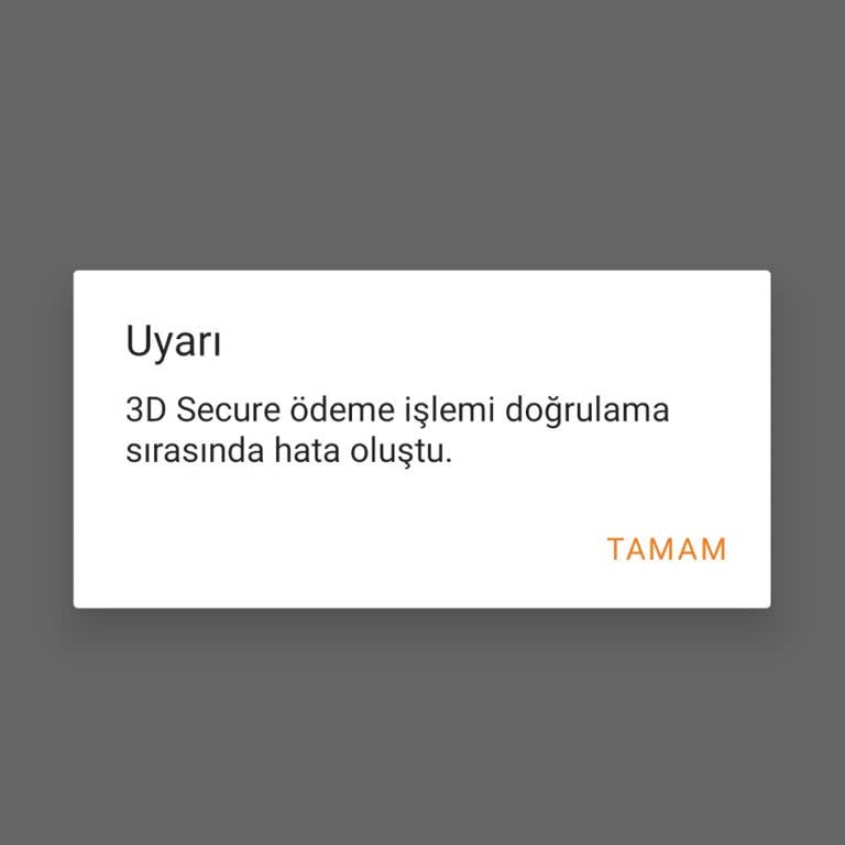 Tremendous Sanal Kart 3D Secure Hatası Nedeniyle Ödeme Yapılamıyor